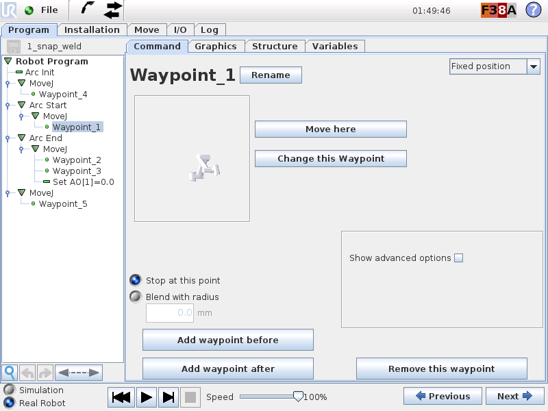 UR Programming Interface with SnapWeld